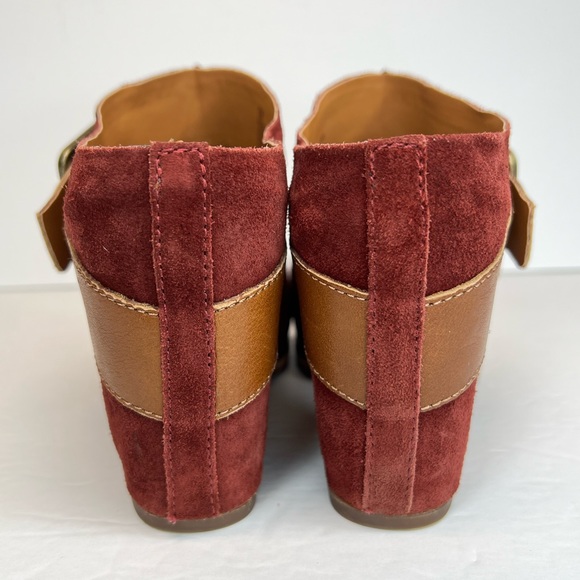 Kork-Ease Womens Shanaya Clog Rust Red Suede Leather Block Heel Mules Sz 7M LKNW - Picture 3 of 16